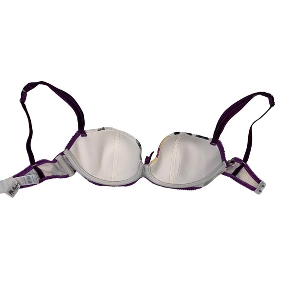 Elle MacPherson size 34D Purple/Yellow/Ivory Floral Underwire Balconette Bra - Picture 7 of 7